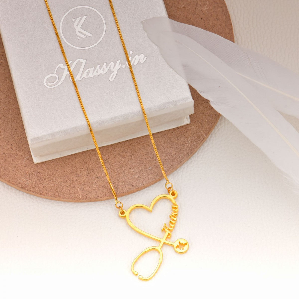 Stethoscope Design Name Necklace