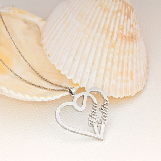 Couple Heart Name Necklace