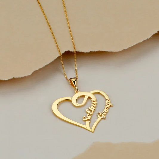 Couple Heart Name Necklace